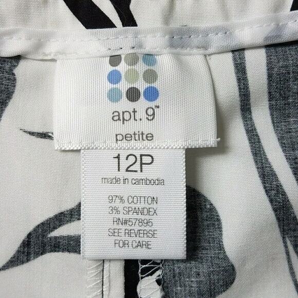 Apt. 9 Womens Career Skirt Lined Size 12 Petite Side Zip Cotton New - Picture 4 of 5